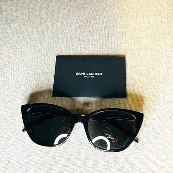 NWT Yves Saint Laurent SLM69-002 Black 56mm Sunglasses main image 8